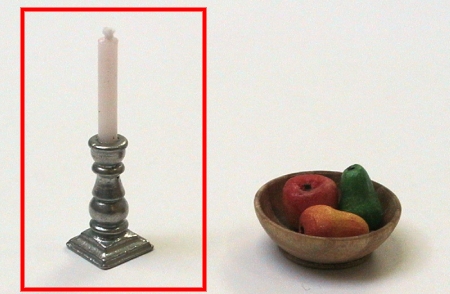Kerzenständer aus Zinn, Puppenstubenminiatur in 1zu12