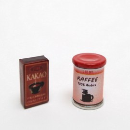 Kakao und Kaffee, Puppenstubenminiatur im Maßstab 1zu12